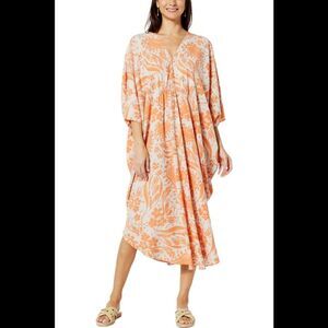 everydayJONES by Madeline Jones Paisley Print Caftan Coral Reef Combo - Regular